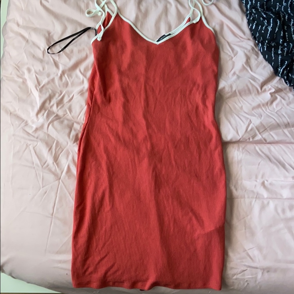 Coral & White Dress
